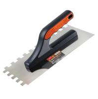 Гладилка DЕCOR, 3 компонентная ручка, 280х130мм, нержавеющий зуб 10х10 мм; 0,7 мм