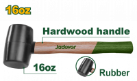 Киянка резиновая 450гр черная с деревянной ручкой JADEVER