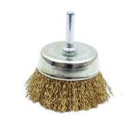 Щетка-крацовка чашечная для дрели, латунированная витая проволока, 75мм "TOOLBERG"