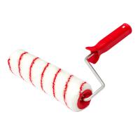 Валик 24 см в сборе полиамид (красные полоски) d 8 мм Мастер для водных красок Акор