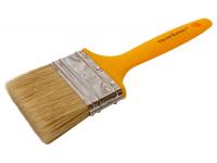 Кисть флейцевая 70 мм, толщина 16мм, смешанная щетина, желтая пластиковая ручка Колор Эксперт