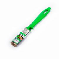 Кисть плоская Работы по дереву 25*10 смешанная щетина, пластиковая зеленая ручка АКОР