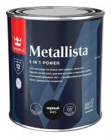 Краска 3 в 1 TIKKIVALA Metallista черная глянцевая 0,8л