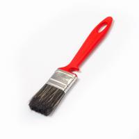 Кисть плоская Водные краски 35*10 смесовая черная щетина, пластиковая красная ручка АКОР