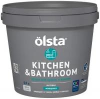 Краска OLSTA KITCHEN&BATHROOM для кухонь и ванных матовая база А 0,9 л Краска OLSTA KITCHEN&BATHROOM для кухонь и ванных матовая база А 0,9 л