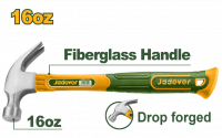 Молоток-гвоздодер 450гр кованный с фибергласовой ручкой JADEVER