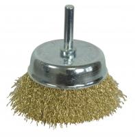 Щетка-чашка для дрели 50мм, латунированная волнистая проволока "Hardcore"