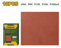 Набор шлифлистов 230*280мм (Р60*2, Р80*2, Р120*2, Р150*2, Р320*2) 10шт/набор JADEVER