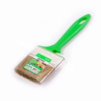 Кисть плоская Работы по дереву 70*12 смешанная щетина, пластиковая зеленая ручка АКОР