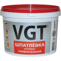 Шпатлевка универсальная VGT для наружних и внутренних работ 3,6кг Шпатлевка универсальная VGT для наружних и внутренних работ 3,6кг