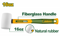 Киянка резиновая 450гр белая с фибергласовой ручкой JADEVER