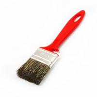 Кисть плоская Водные краски 50*12 смесовая черная щетина, пластиковая красная ручка АКОР