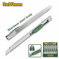 Нож технический 9мм стальной корпус с автофиксацией JADEVER