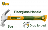 Молоток-гвоздодер 220гр с фибергласовой ручкой британского типа JADEVER