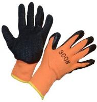 Перчатки утепленные 300 облитые вспененным латексом (оранжевый цвет)