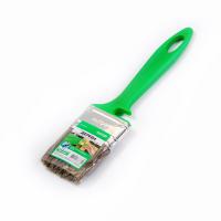 Кисть плоская Работы по дереву 50*12 смешанная щетина, пластиковая зеленая ручка АКОР