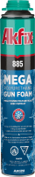 Пена профессиональная Akfix 885 монтажная зимняя 1020гр 70л Пена профессиональная Akfix 885 монтажная зимняя 1020гр 70л