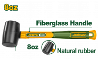 Киянка резиновая 220гр черная с фибергласовой ручкой JADEVER