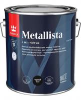 Краска 3 в 1 TIKKIVALA Metallista черная глянцевая 2,3л