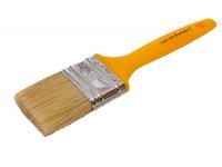 Кисть флейцевая 50мм, толщина 14мм, смешанная щетина, желтая пластиковая ручка Колор Эксперт