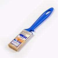 Кисть плоская Лаки 35*10 синтетическая щетина, пластиковая синяя ручка АКОР