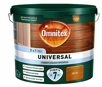 Пропитка для дерева Omnitex UNIVERSAL 2 в 1 Орегон 2,5л