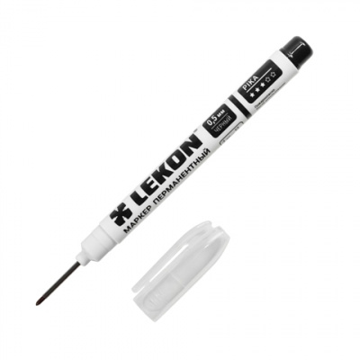 Маркер LEKON Pika Перманентный, удлиненный наконечник цвет черный