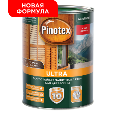 Лазурь влагостойкая PINOTEX-ULTRA красное дерево 1л