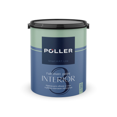 Краска Poller A.R.T. латексная глубокоматовая для обоев и стен 3 База С 2,5л