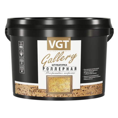 Штукатурка роллерная VGT среднезернистая с эффектом "короеда" (2мм) 18кг