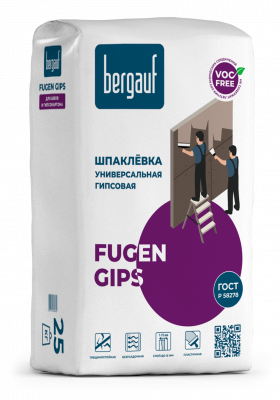 Бергауф Fugen Gips Шпатлевка гипсовая универсальная 25кг