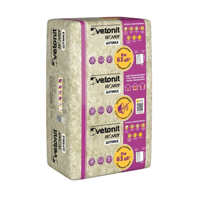 Утеплитель Vetonit (Isover) Шумка 50х610х1000 (уп 10шт/ 6,10м2/0,305м3) плита