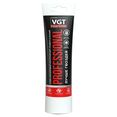 Клей акриловый монтажный универсальный белый VGT PROFESSIONAL 0,3кг туба