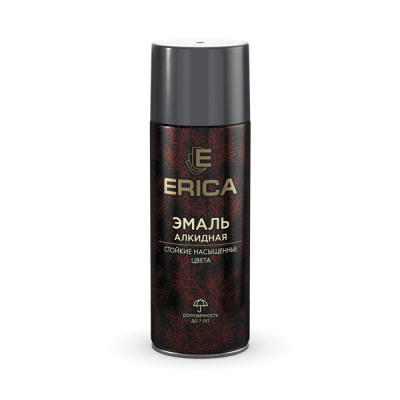 Аэрозольная эмаль алкидная Erica темно-серая 520мл