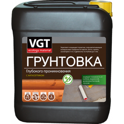 Грунтовка глубокого проникновения VGT ВД-АК-0301 с антисептиком 5кг