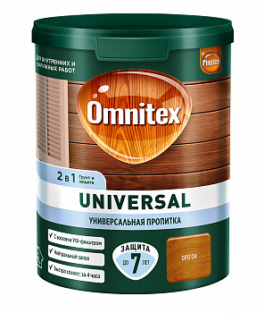 Пропитка для дерева Omnitex UNIVERSAL 2 в 1 Орегон 0,9л