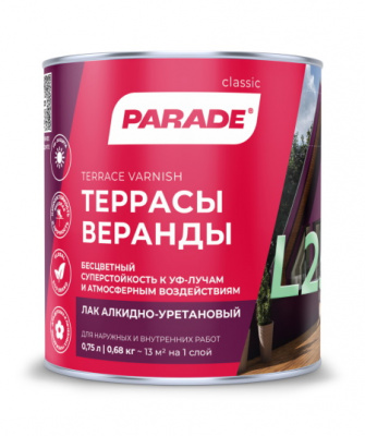 Лак алкидно-уретановый PARADE L25 Террасы&Веранды 0,75л глянцевый