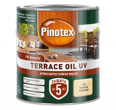 Масло для террас и садовой мебели PINOTEX Terrace Oil CLR 2,5л