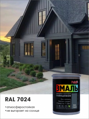 Эмаль акриловая Palizh глянцевая графитовый серый RAL7024 1 кг