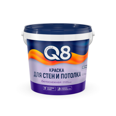 Краска ФОРМУЛА Q8 ВД-АК для стен и потолка 1,4кг