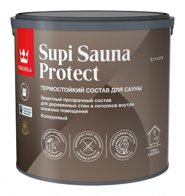 Состав для сауны Тиккурила SUPI SAUNA PROTECT п/мат EP 2,7л