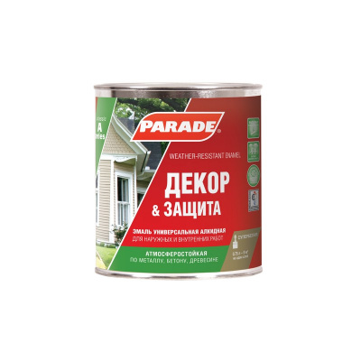 Эмаль алкидная PARADE A2 Декор&Защита полуматовая база А 0,75л
