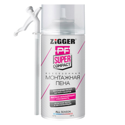 Пена бытовая ZIGGER PF SUPER COMPACT всесезонная, 230мл, 210г