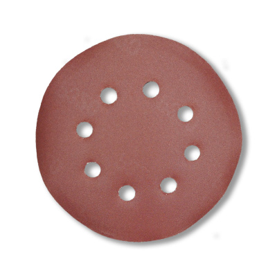 Круг абразивный на велюровой основе зерно 80, d 125, 8 отверстий (10шт) "TOOLBERG"