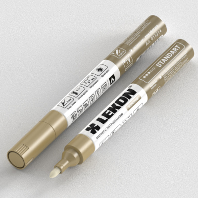 Маркер LEKON Standart с нитроэмалью 4 мм цвет золото