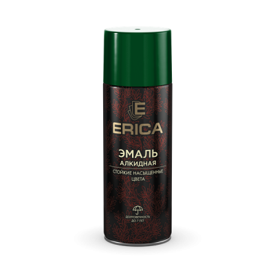 Аэрозольная эмаль алкидная Erica темно-зеленая 520мл