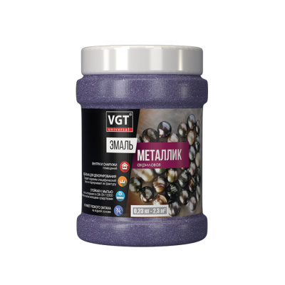 Эмаль акриловая ВД-АК-1179 VGT универсальная "МЕТАЛЛИК" аметист 0,23кг (неморозостойкая)