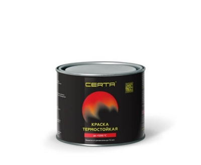 Эмаль термостойкая CERTA черная RAL9004 0,4кг до1200градусов С