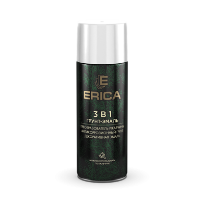 Аэрозольная грунт-эмаль по ржавчине 3 в 1 Erica белая 520мл