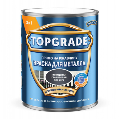 Краска 3 в 1 Topgrade гладкая графитовая RAL7024 0,75л